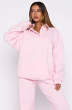 Chill Moves Oversized Henley Sweater Pink