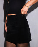 Moonlight Whisper Velvet Mini Skirt