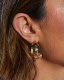 Romy Wide Hammered Hoop Earrings