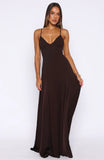 Afterparty Elegance Maxi Dress Chocolate