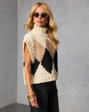 Levvey Turtleneck Aryle Print Sweater