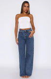 Bring The Style High Rise Wide Leg Jeans Admiral Blue