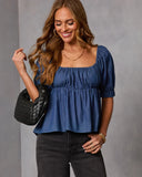 Bare Afternoon Contrast Back Tie Top