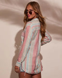 Larson Striped Button Down Top