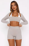 Keep Up High Waisted Shorts 4 Pebble