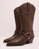 Echo Canyon Vegan Leather Western Buckle Boots