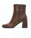 Chanie Woven Vegan Leather Booties