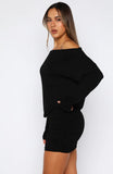 Take Your Turn Long Sleeve Mini Dress Black