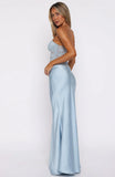 Fall In Love With You Strapless Maxi Dress Sky Blue