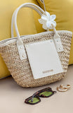 Vivienne Straw Top Handle Bag Cream