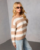 Mariko Fuzzy Knit Striped Sweater