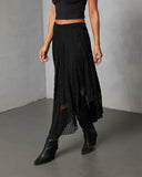 Moonthread Lace Darted Hem Midi Skirt