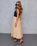 Maxime Knit Cotton Pocketed Midi Dress