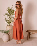 Bungalow Bliss Striped Belted Midi Dress