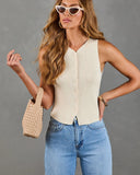 Club Muse Ribbed Knit Vest Top
