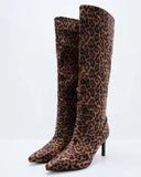 Golden Fig Leopard Print Knee High Boots
