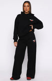 Club 14 Cassie Wide Leg Sweatpants Black