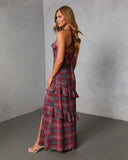 Reygan Ruffle Plaid Maxi Dress