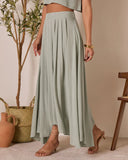 Fresh Breeze Asymmetrical Hem Maxi Skirt