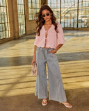 Andreina Rigid High Rise Wide Leg Drawstring Jeans