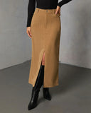 Ganita Corduroy Slit Midi Skirt