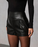 Night Rebel Vegan Leather Shorts