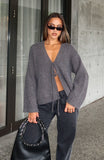 Flashback Knit Cardigan Charcoal