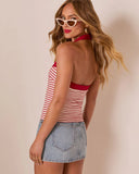 Preslie Striped Halter Neck Tank