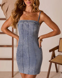 Dolly Denim Pocketed Mini Dress