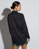 Sherlyn Satin Embossed Button Down Top
