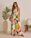 Vacation Crush Abstract Halter Jumpsuit