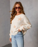 Starlit Snuggle Star Graphic Knit Sweater