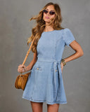 Dover Waist Tie Denim Mini Dress