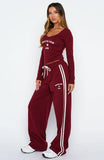Found You Out Track Pants Burgundy