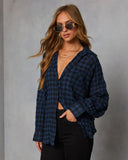 Keren Plaid Button Down Top