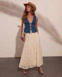 Prairie Spell Floral Lace Maxi Skirt