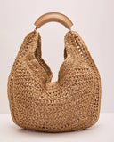 Salt and Sun Woven Crochet Straw Hobo Bag