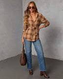 Sable Marie Plaid Waist Tie Shirt Jacket