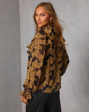 Maicie Paisley Mock Neck Top