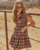 Peggie Smocked Plaid Mini Dress