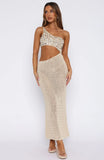 Turritella Treasure Crochet Maxi Dress Shell