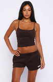 Causing Commotion Terry Singlet Chocolate