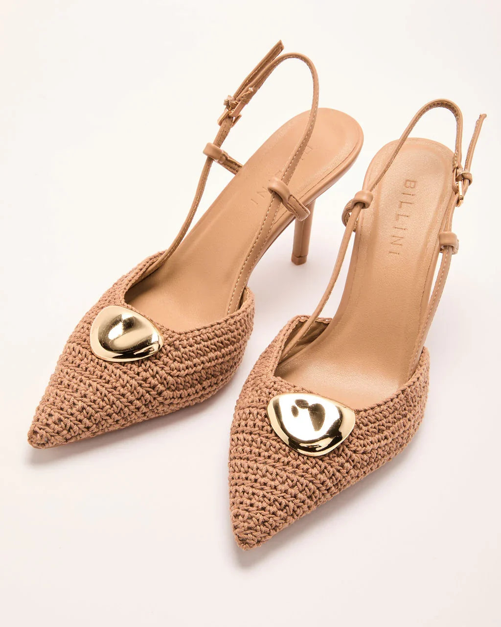 Mallik Crochet Slingback Heels