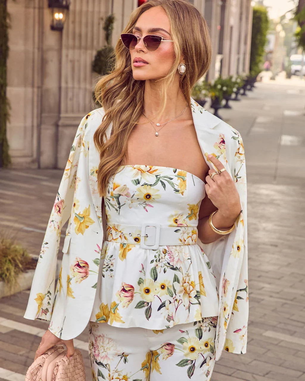 Honey Morning Floral Print Blazer