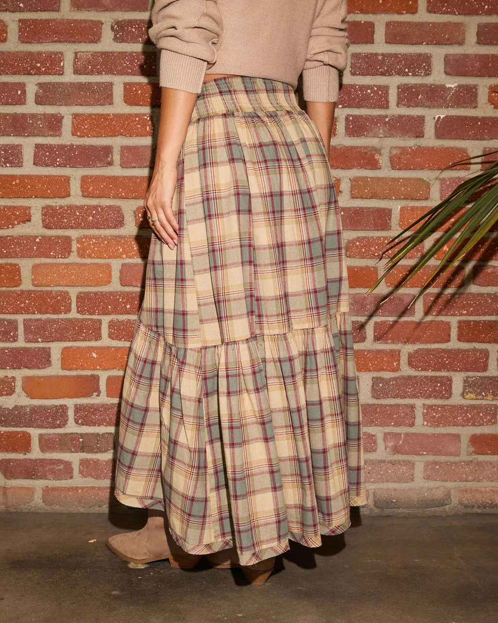 Willow Layers Plaid High Low Skirt