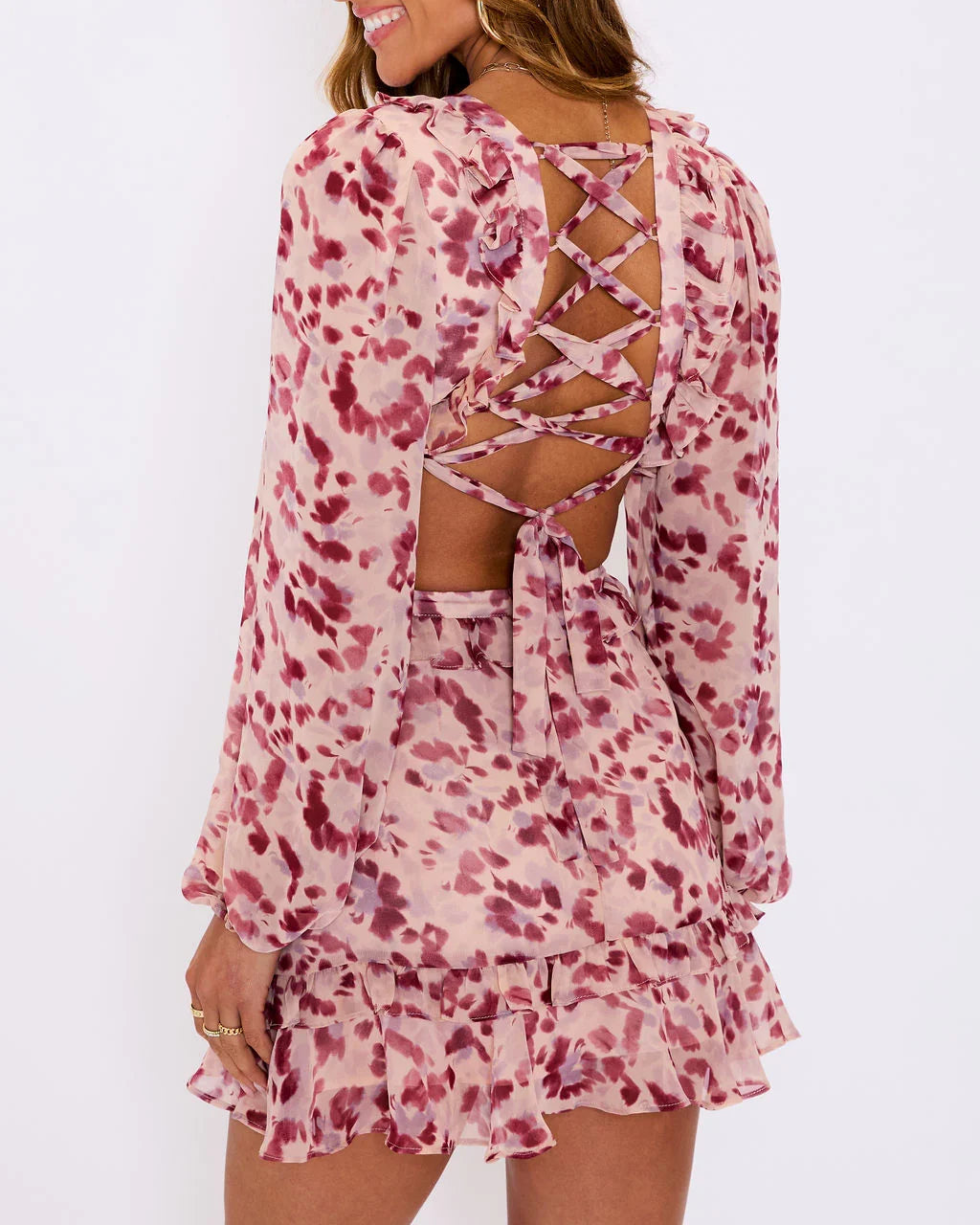 Amelia Floral Ruffle Mini Dress