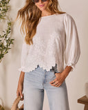 Cauline Embroidered Linen Top