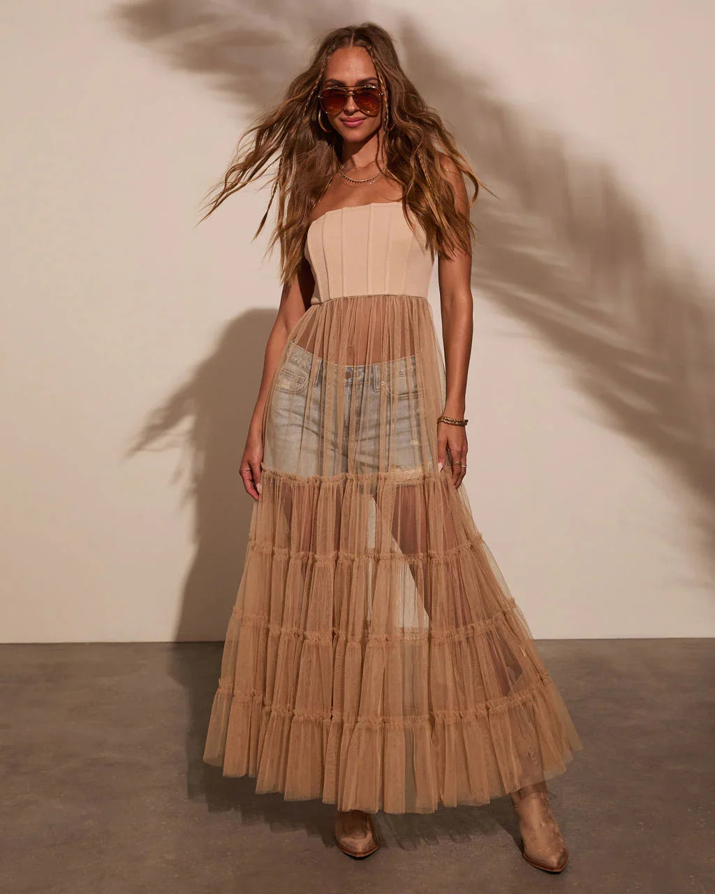 Starlet Corset Tulle Maxi Dress
