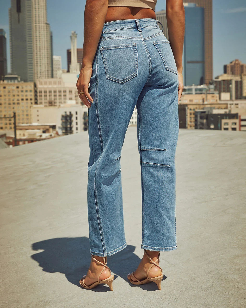 Free Cove Super Stretch High Rise Barrel Jeans