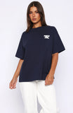 Club 14 Allie Oversized Tee Navy